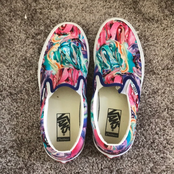Vans Shoes - Colorful, customized vans. Size 9.5 womens